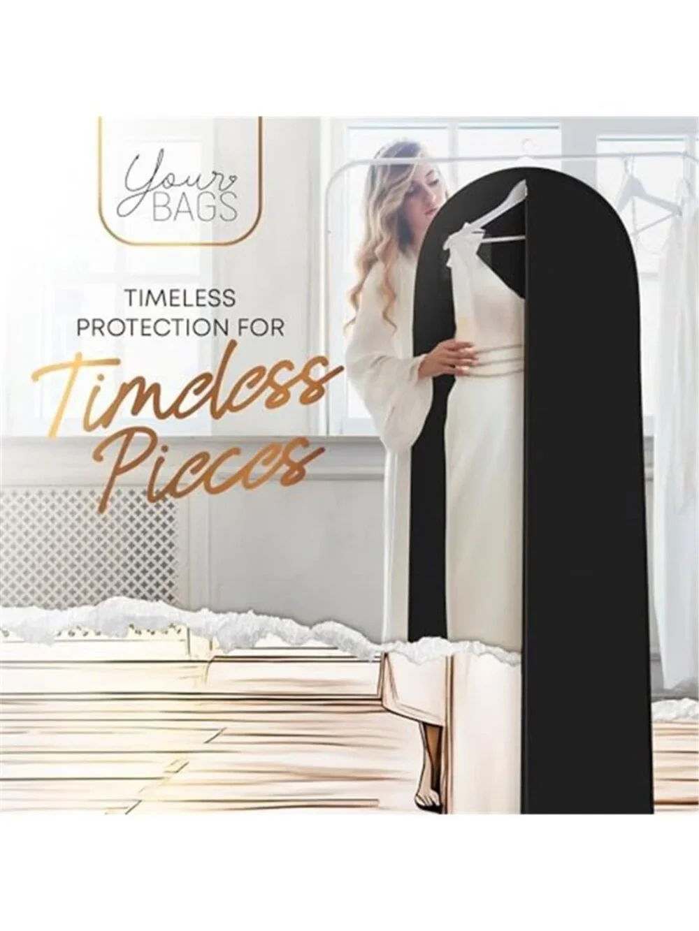 Extra Long Dress Garment Bag Wedding Gown Storage Travel Protector 72 Inch